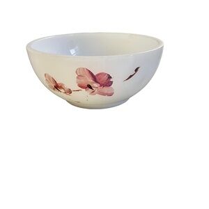 Vintage Fire King White Milk Glass‎ Hand Painted Dessert Bowl 5” Anchor Hawking